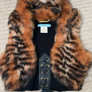 Marciano Rabbit Fur vest shrug